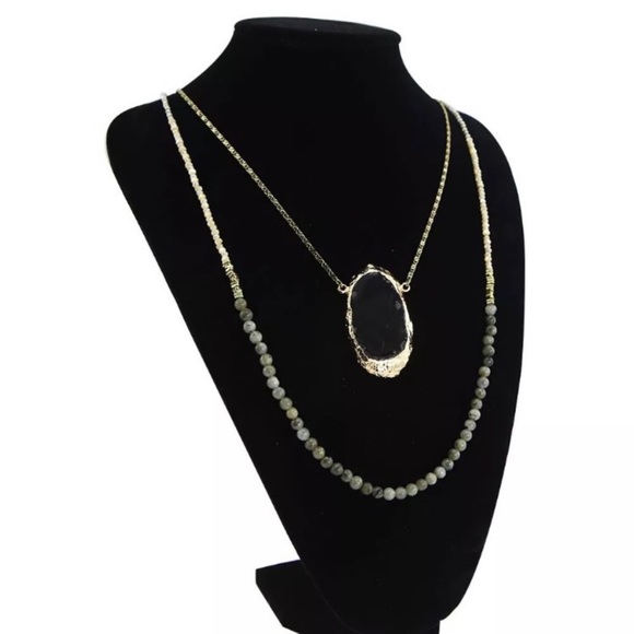 Beautiful Double chain real natural stone Necklace - Picture 3 of 9